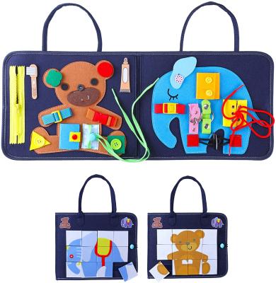 China Montessori Early Educational Autism Toy Kids Montessori Baby Felt Sensory Busy Board Felt For Toddler Activities Play To Travel for sale