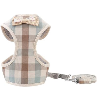 China Custom Soft Padded Adjustable Mesh Cute Bow Dog Puppy Harness and Leash Set Vest for Small Pet Cats No Pull Dog Harness and Leash for sale