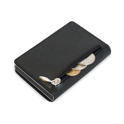 China 2019 Fashion Popular Mini Slim Useful Leather Card Wallets in Card Holders with Zipper for sale