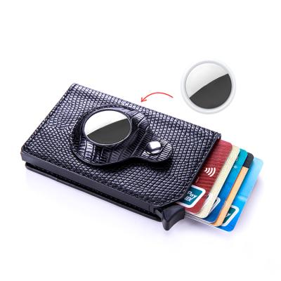 China RFID Blocking Protect Slim Multifunctional RFID Blocking PU Leather Business Credit Card Holder Wallet For Airtag For Men for sale