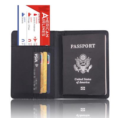 China RFID blocking protects universal Rfid blocking rfid travel passport triple leather wallet for men and women for sale