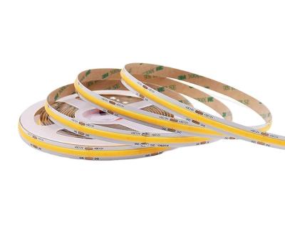 China Hotel / Residential Cuttable Waterproof Luxury COB Cri90 / Theme Park Led Strip 840Led/M Dc 24V Rgbw Color Ip20 Cct 6Mm 3000K for sale