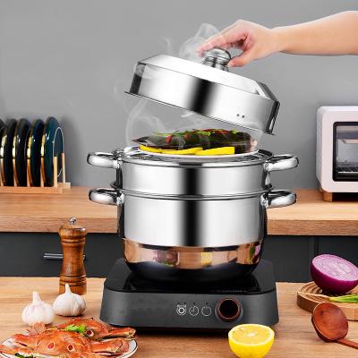 China Multi-Layer Multi-Layer Gas Steam Boiler Pot Stainless Steel Electric Stove Top Both Sides With Work Handles for sale