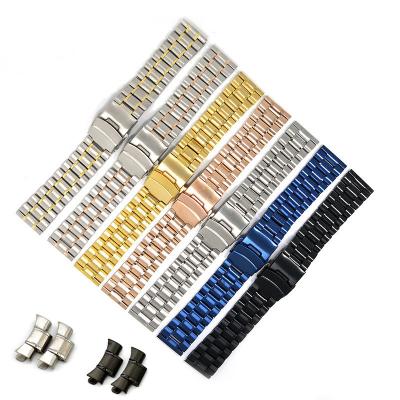 China 18 20 22 24 26mm Fashion Replacement 304 Stainless Steel Comfortable Classic Watch Bands With Curve Bend For Watch Band for sale