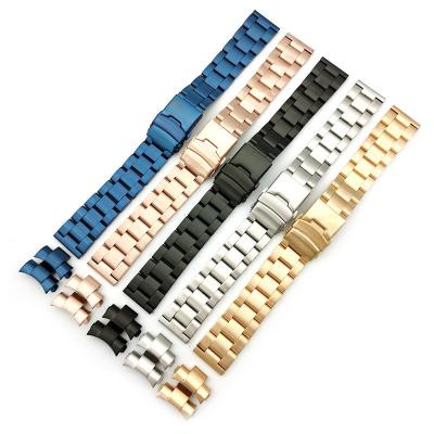 China 24mm Comfortable Fashion Replacement 304 18 20 22 Classic Stainless Steel Watch Band With Quick And Curve Bend For Watch Band for sale