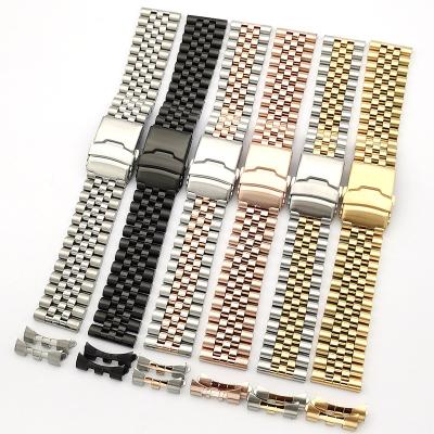 China 22mm Comfortable Fashion Replacement 304 20 Stainless Steel Classic Watch Band With Quick And Curve Bend For Watch Band for sale