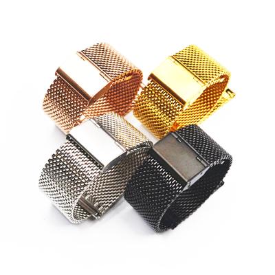 China Best Durable Selling 304 Stainless Steel 0.8mm Mesh Quick Release Wristwatch Strap Band Band for sale