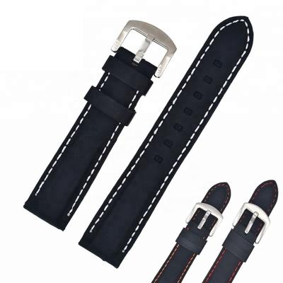 China Comfortable Have Running Soft Material 18mm 20m 22mm 24mm 26mm Silicone Watchband for sale