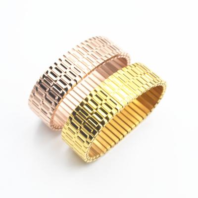 China Shiny Custom 304 Fashion Elastic Metal Stainless Steel Bangles Bracelet Durable for sale