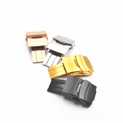 China Folding Buckle High Density Solid Link Watch 304 Stainless Steel Deployment Clasp Watch Accessory for sale