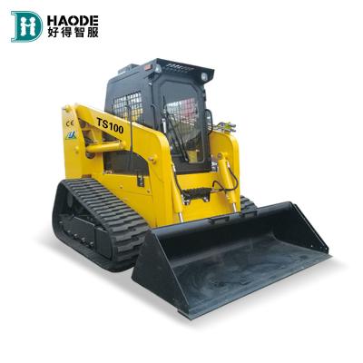 China Sistema totalmente hidráulico 1200kg 100hp Tracked Skid Steer Loader 0.6CBM Balde à venda