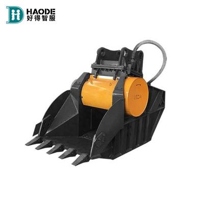 China Excavator bevestiging Heavy Duty Crusher Buckets voor op maat gemaakte breedte en constructie Te koop