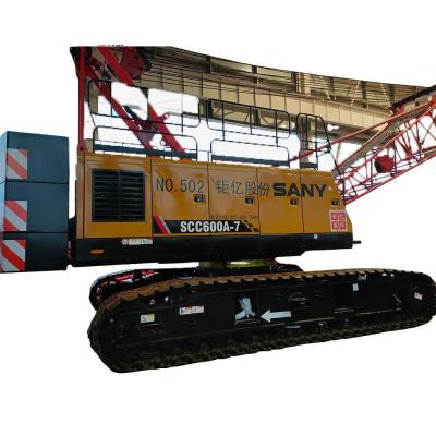 China 60 ton max. Lifting load crawler crane SCC600 met Sany hydraulische klep in goede staat Te koop