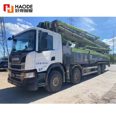 China 59m Zoomlion Used Concrete Pump Truck Benz Chassis Boom Pump Truck Mounted Concrete Pump for sale