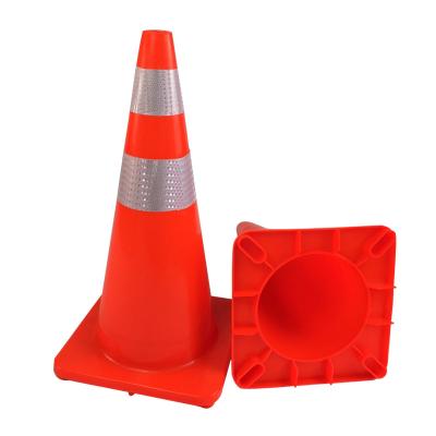 China Wholesale 700Mm Size Red And White Full Safety PVC Cones For Traffic 360x360mm for sale