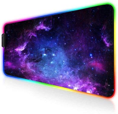 China Custom Design RGB LED Luminous Rubber Bottom Gaming Mat Flat Mousepad Gaming Mouse Pad for sale