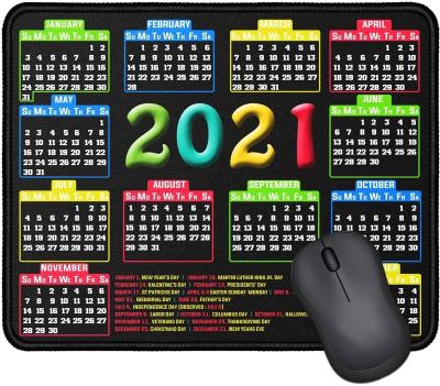 China PASSIONATE Non-Slip Rubber Calendar Mouse Pad With Stitched Edge for sale