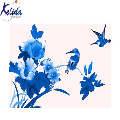 China High Quality Non-Toxic Luxury Blue And White Porcelain Mouse Pad Desk Flat Rubber Mat for sale