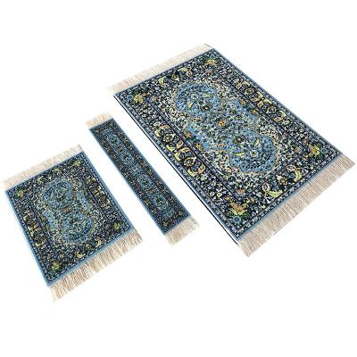 China Factory Price Oriental Woven Blanket Mousepad Style Floral Mat Rug Mouse Pad Mat for sale