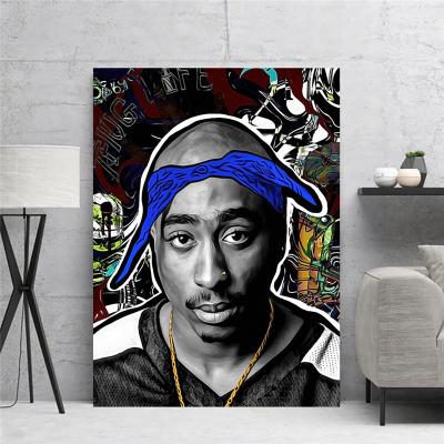 China Dormitorio Abstract Picture of Tupac Movie Poster Decoration Canvas Painting Wall Art Waterproof Portrait for sale