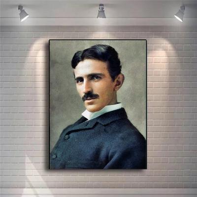 China Abstract Nicholas Tesla Oil Wall Art Canvas Painting Poster and Prints Modern Decorative Figure Painting Living Room Decor for sale