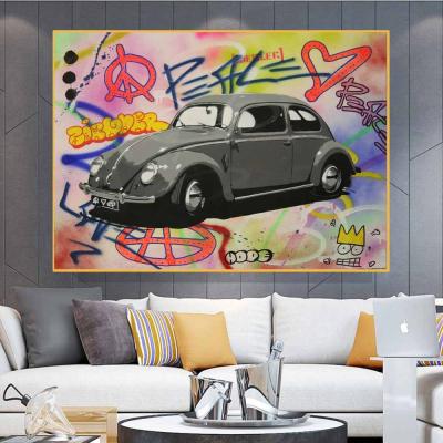 China Custom Art Painting Cuadros Decoration Canvas Street Graffiti Series Car View Wall Art Pictures For Kids Room Abstract Home Decor for sale