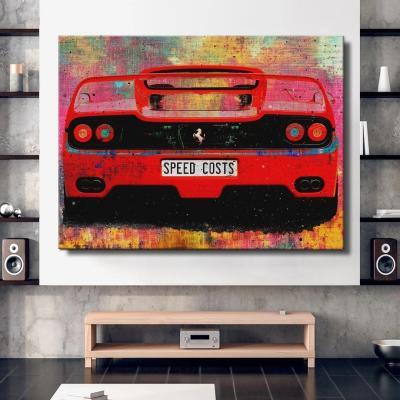 China CLASSIC Red Car Graffiti Art Street Graffiti Wall Pictures CanvasPainting For Home Decor Cuadros Living Room Decoration For Office for sale