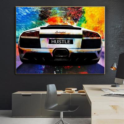 China HD Abstract Motivaonal HURRY Sports Car Graffiti Wall Art Pictures And Posters For Home Decor Caudros Office Room Decoration Canvas for sale