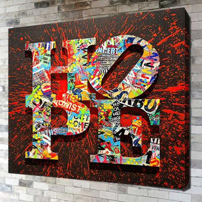 China Art Pop Graffiti Letters HOPE Home Decor Wall Art Pictures Print Canvas Painting Living Room Abstract Colorful Decorative Picture for sale