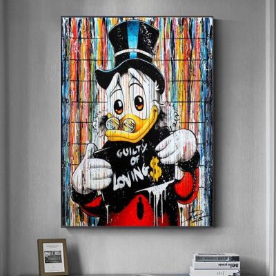 China New Classic/Postmodern Chaplin Graffiti Street Art Cartoon Posters And Prints Canvas Painting Wall Pictures For Kid's Bedroom Cuadros Decoation for sale