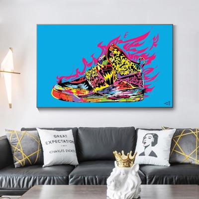 China Modern Wall Art Oil Painting Office Home Decoration Colorful Abstract Print Painting Canvas Shoes Poster for sale