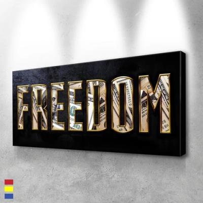 China Modern Wall Art Pictures For Room Decor Office Home Motivational Print Canvas Painting Abstract Freedom Quotes Wall Art for sale