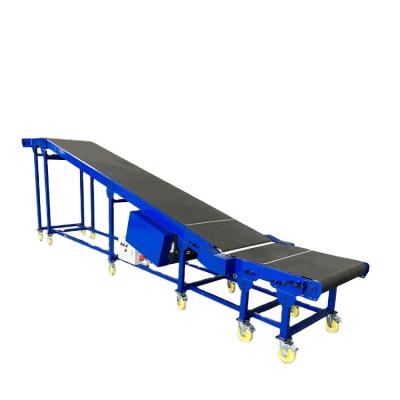 China Food Industry PVC Heat Resistant Portable Customized Inclined Flat Belt Conveyor for Unloading Trailer for sale