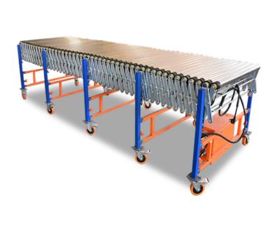 China Heat Resistant Factory Directly Supply Flexible Telescopic Roller Conveyor For Truck Loading Unloading for sale