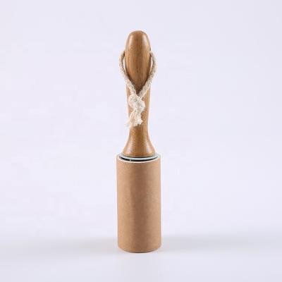 China Hot Sale Cylinder Fiber Roller Travel Mini Clothes Customized LogoWooden Item Manual Grooming Brush for sale