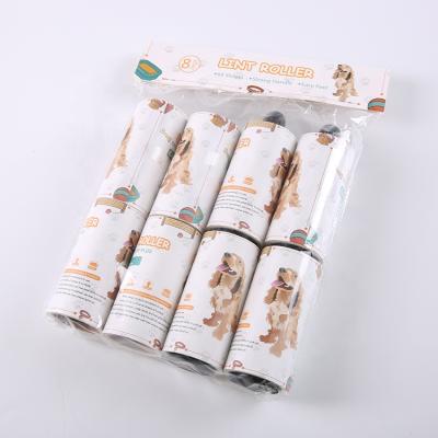 China Sankou Manual Sticky Paper Roll Dry Cleaning Japanese Style Fiber Colorful Roller for sale