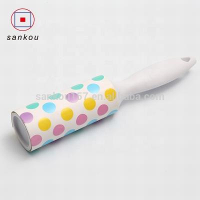 China Sustainable Roller Cleaning Dust Remove Fiber Sticky Paper Roller With Handle Set for sale