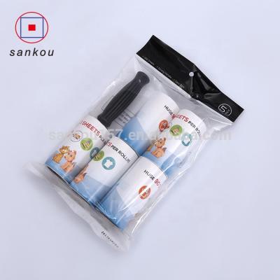 China Hot Selling Promotion Manual With Handle Fiber Roller Sticky Paper Set for sale