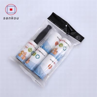 China Manual High Tickiness Household Cleaning Sticky Fiber Roller Combination Paper Set for sale