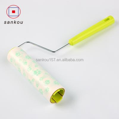 China Cheap Price Tape Dust Cleaning Dirt Manual With Plastic Handle 8 Inch Fiber Roller for sale