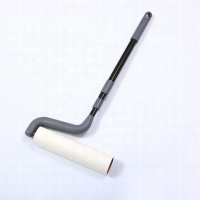 China Manual 16cm Dust Remove Fiber Roller For Floor Hair Dog Cat Fur Cleaning Long Handle Fiber Roller Broom for sale