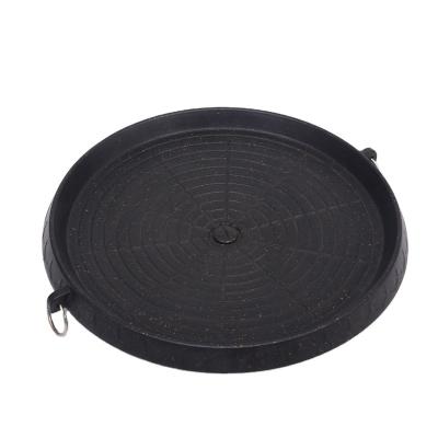 China Korean Hot Sale Low Price Viable Round Aluminum Nonstick Camping Grill Pan For Gas Stove With Oil Leak Design BBQ Grill for sale