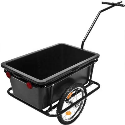 China Transport Or Carry Item In Outdoor Living Large Plastic Tray Utility Luggage Cart Carrier Bike Cargo Trailer for sale