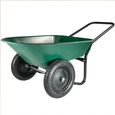 China Industry 2 Wheeled 5 cu. ft. Plastic / Steel Utility Cart Garden Wheelbarrows for sale