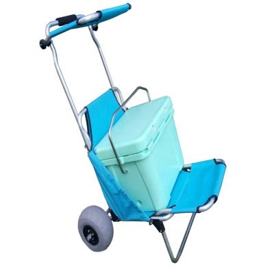 China Aluminum Balloon Easy Wheel Cart Folding Beach Camping Fishing Motion Hunting Picnic Chair Trolley for sale