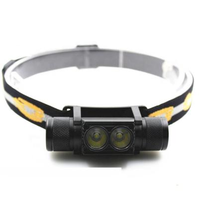 China Multifunctional Headlamp USB 2 LED Camping Rechargeable Headlight for sale