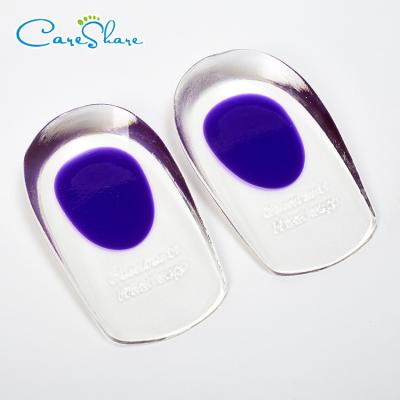 China Transparent Shock Absorption Soft Fitness Silicone Heel Insole Pad for sale