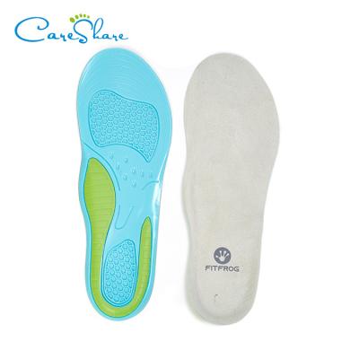 China Shock absorption/Factory price silicone orthopedic gel sports shoe non-slip soft massage insoles arch support for sale