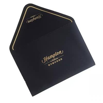 China OEM Handmade Elegant Brand Gold Logo Paper Business Card Wedding Invitation Letter Custom Hot Stamping Envelope for sale