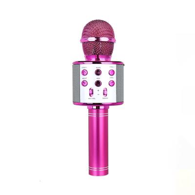 China WS858 Microphone Handheld Microphone Wireless Microphone For Kids Gift Singing Dance LED Lights Portable Karaoke Machine With Speaker for sale